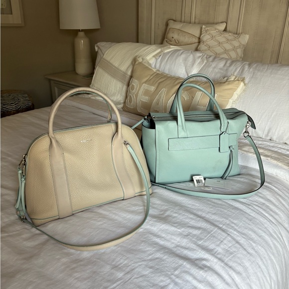 Coach Cream and Mint Satchel Set - Picture 1 of 9